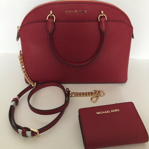 MICHAEL Michael Kors Handbags - ❤️HP❤️Michael Kors Red Satchel + matching wallet